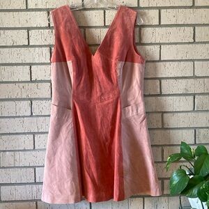 ASOS Suede Leather Pink Mini Sleeveless Dress Size 10